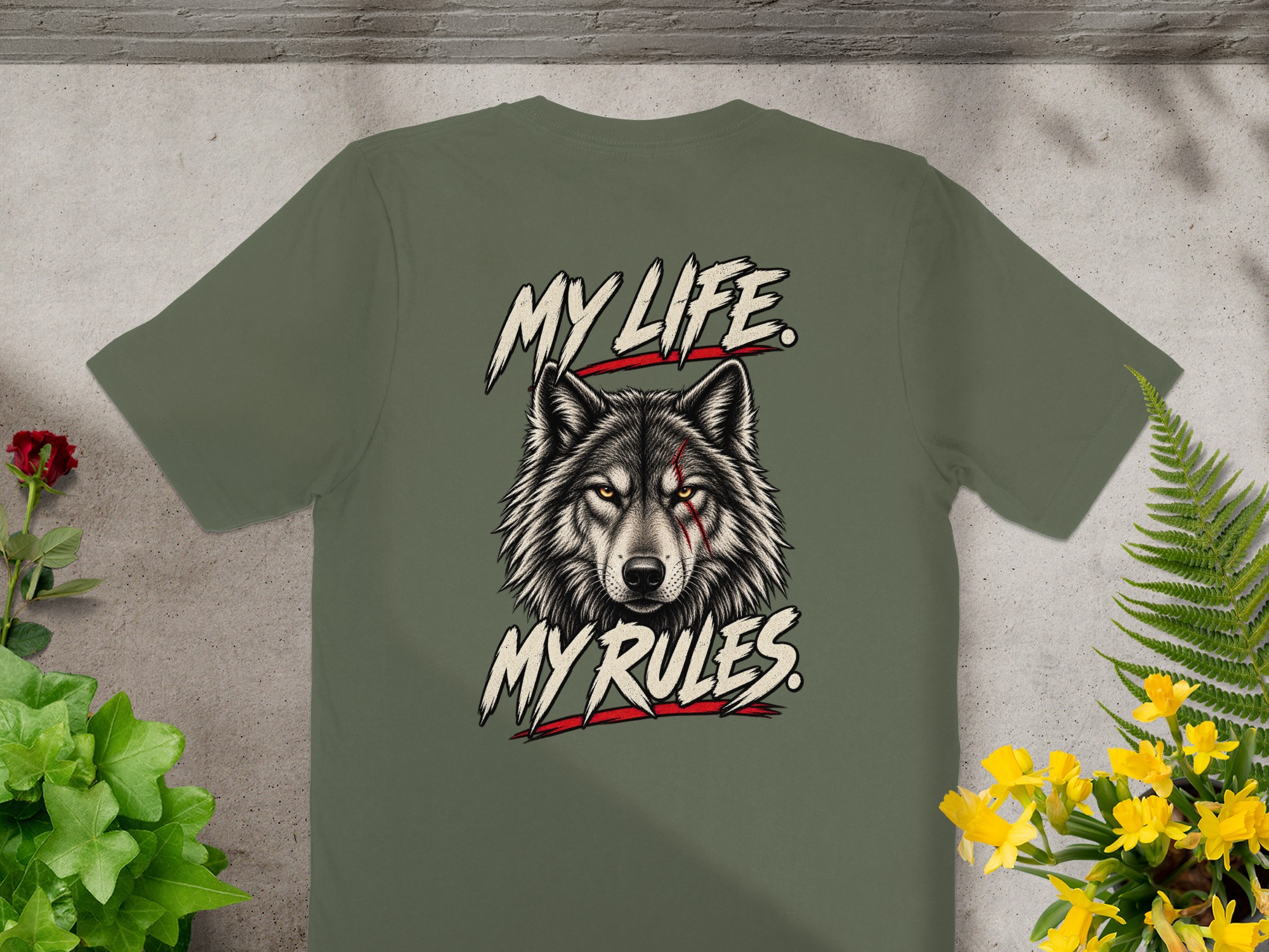 Nightwolf T-Shirt, Distressed Wolf Head Graphic Tee, Grunge Style Mens Shirt, Edgy Wolf Lover Gift, Wilderness Inspired Top - Image 13