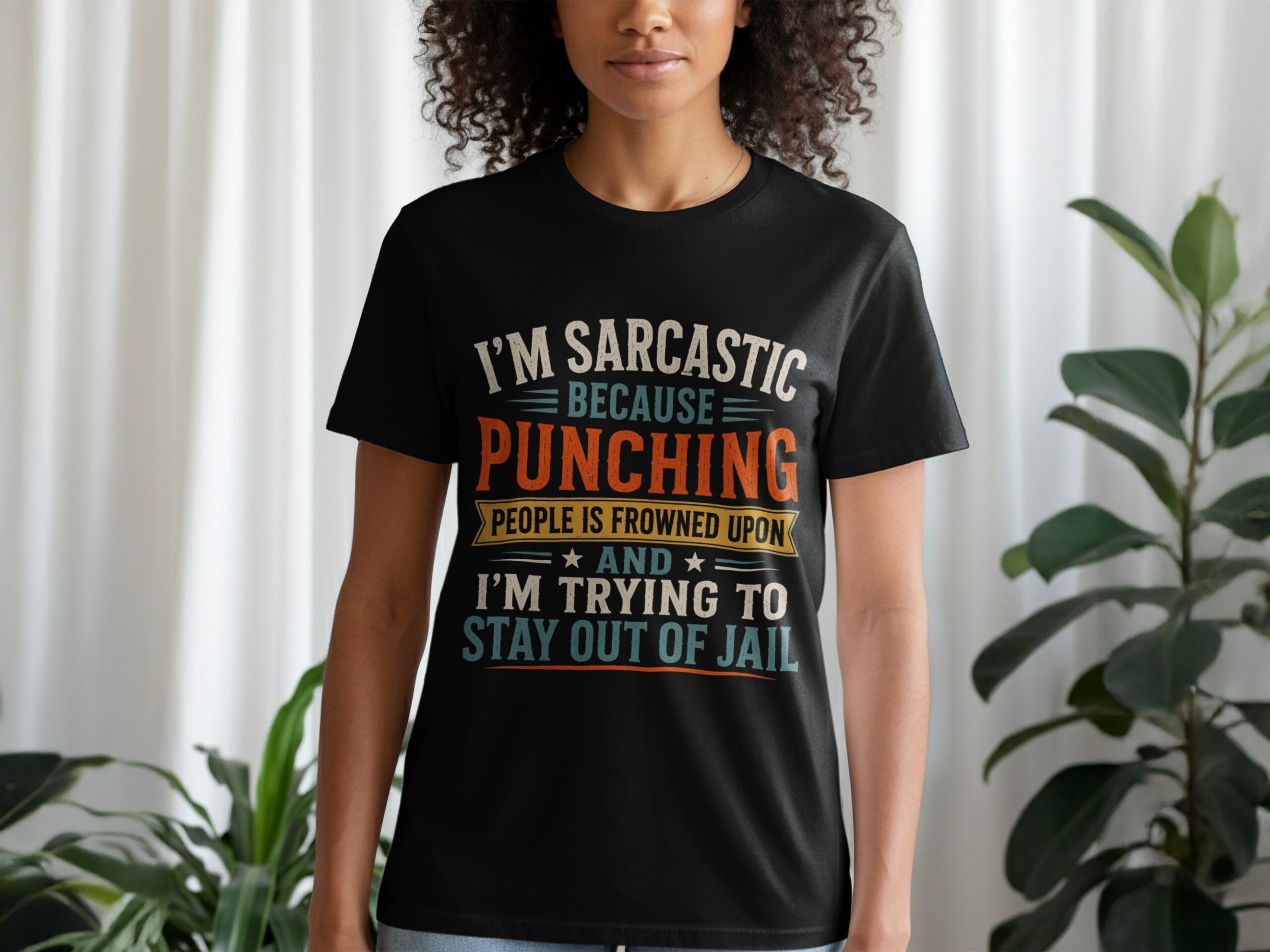 Funny Sarcastic T-Shirt, Im Sarcastic Punching People Retro Graphic Tee, Witty Sarcasm Humor Shirt, Snarky Saying Gag Gift for Men and Women - Image 2